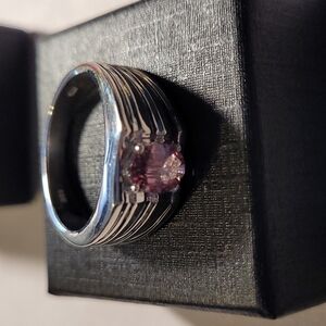 925 Pink CZ Ring New